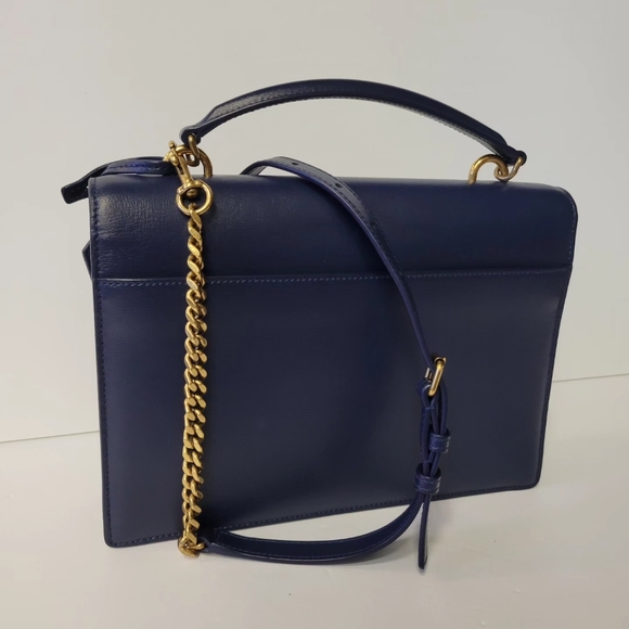 ❌SOLD❌SAINT LAURENT Blue Leather Medium Sunset Shoulder bag/Crossbody. - Picture 6 of 15
